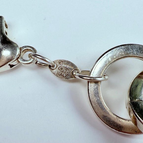 Modernist Large Dyadema 20mm Integrated Links Sterling Silver 925 Bracelet Italy - Picture 4 of 11
